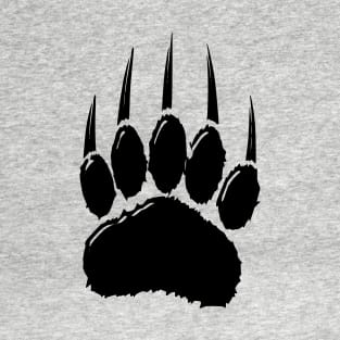 Shiny Black Bear Paw Print T-Shirt